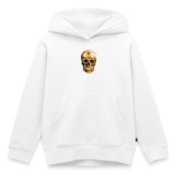 Crâne avec emblème d’adrénaline - Sweat Premium à capuche enfant bio - blanc - Devant - AI Model Kid Female (0cm)