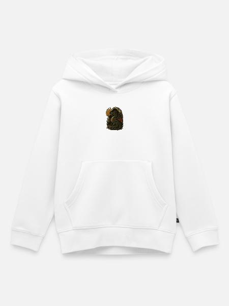 Flammender Drache - Kinder Premium Organic Hoodie - Weiß