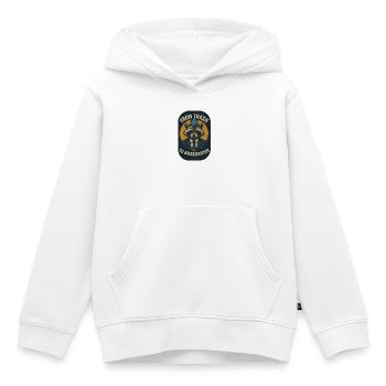 De la poubelle au design rétro du raton laveur de la salle de conférence - Sweat Premium à capuche enfant bio - blanc - Devant - AI Model Kid Female (0cm)