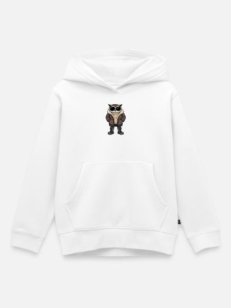 Eule Cool Winter - Kinder Premium Organic Hoodie - Weiß