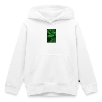 Tourbillons de fourrure émeraude - Sweat Premium à capuche enfant bio - blanc - Devant - AI Model Kid Female (0cm)