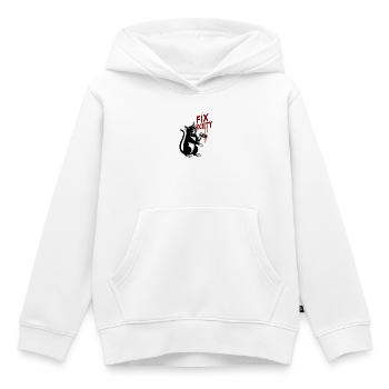 Graffiti Cat Fix Society - Sweat Premium à capuche enfant bio - blanc - Devant - AI Model Kid Female (0cm)