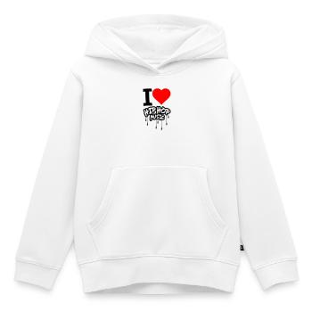 J’adore la musique hip hop - Sweat Premium à capuche enfant bio - blanc - Devant - AI Model Kid Female (0cm)