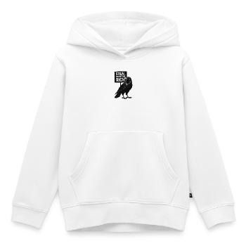 Rabe mit Plakat Steal from the Rich - Kinder Premium Organic Hoodie - Weiß - Vorne - AI Model Kid Female (0cm)