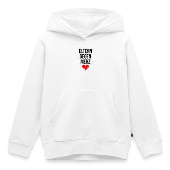 PARENTS CONTRE MERZ - Sweat Premium à capuche enfant bio - blanc - Devant - AI Model Kid Female (0cm)
