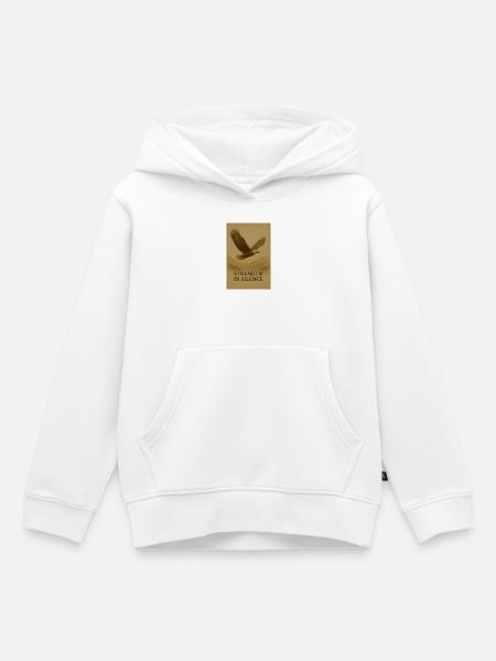 Stärke in der Stille, Adler - Kinder Premium Organic Hoodie - Weiß