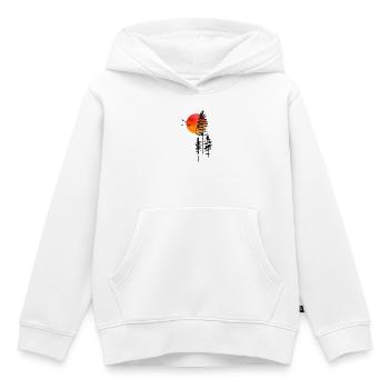 Lever du soleil et forêt  - Sweat Premium à capuche enfant bio - blanc - Devant - AI Model Kid Female (0cm)