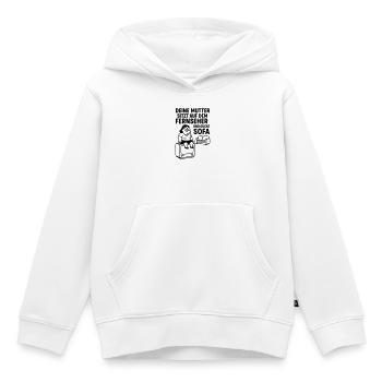 sofa gucken deine mudda - Kinder Premium Organic Hoodie - Weiß - Vorne - AI Model Kid Female (0cm)