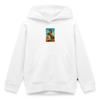 Polynature Wildpferd - Kinder Premium Organic Hoodie - Weiß - Vorne - AI Model Kid Female (0cm)
