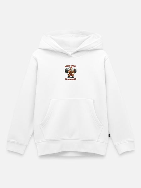 Frohen Pump Fitness Weihnachtsdesign - Kinder Premium Organic Hoodie - Weiß