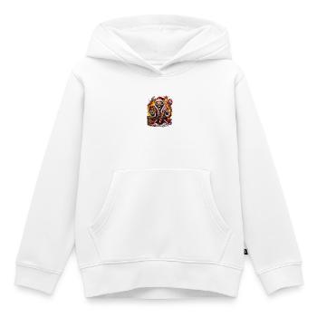 Squelette de Feu avec Canne d’Orge - Sweat Premium à capuche enfant bio - blanc - Devant - AI Model Kid Female (0cm)