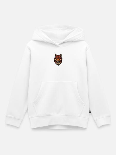 Stylisierte Fuchskopf-Illustration - Kinder Premium Organic Hoodie - Weiß