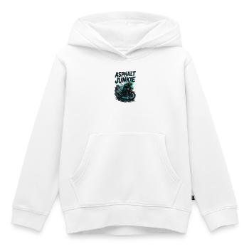 asphalt junkie - moto - Sweat Premium à capuche enfant bio - blanc - Devant - AI Model Kid Female (0cm)