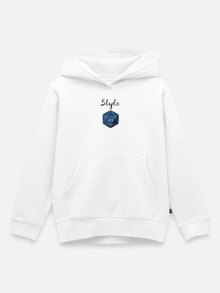 Contrôle de style d20 - Sweat Premium à capuche enfant bio - blanc