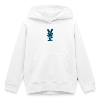 Graphique Blue Splash Bunny - Sweat Premium à capuche enfant bio - blanc - Devant - AI Model Kid Female (0cm)