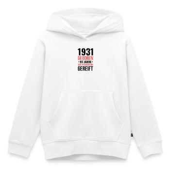 Né en 1931 – Mature à la perfection - Sweat Premium à capuche enfant bio - blanc - Devant - AI Model Kid Female (0cm)