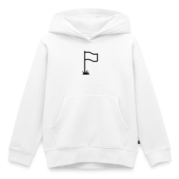 Vecteur de symboles du stade de football avec drapeau de coin - Sweat Premium à capuche enfant bio - blanc - Devant - AI Model Kid Female (0cm)