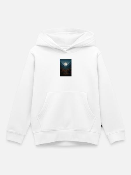 Mondlicht im Waldtal - Kinder Premium Organic Hoodie - Weiß