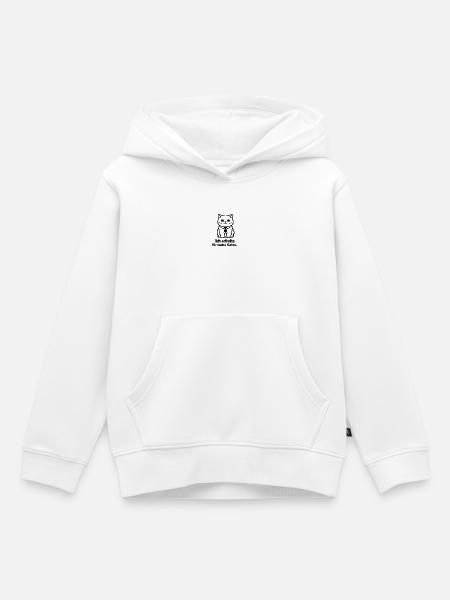 Ich arbeite für meine Katze - Kinder Premium Organic Hoodie - Weiß