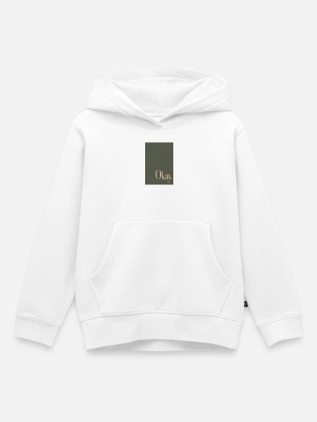 Statement Poster mit Wortkunst Okay. - Kinder Premium Organic Hoodie - Weiß
