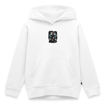 Jumeaux gothiques et chat noir - Sweat Premium à capuche enfant bio - blanc - Devant - AI Model Kid Female (0cm)