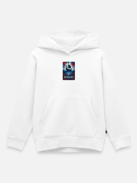 Norwegen Reise Design - Kinder Premium Organic Hoodie - Weiß