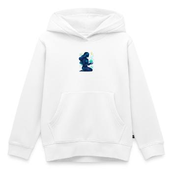 Gaïa cosmique - Mère Nature - Sweat Premium à capuche enfant bio - blanc - Devant - AI Model Kid Female (0cm)