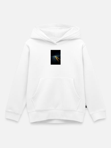 Mitternachtsstraßenperspektive - Kinder Premium Organic Hoodie - Weiß