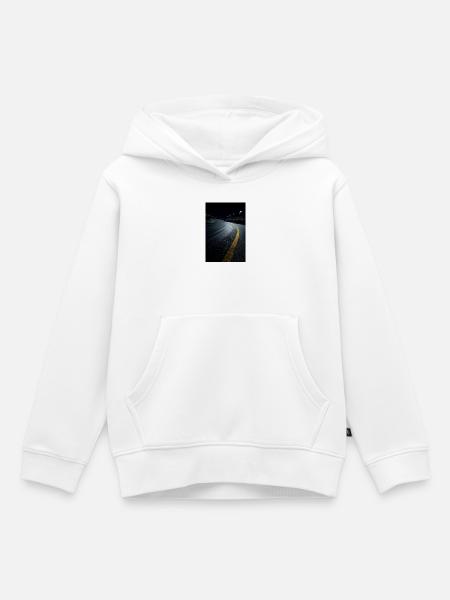 Nächtliche Rennstreckenkurve - Kinder Premium Organic Hoodie - Weiß