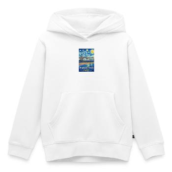 Brighton et Hove, Angleterre - Sweat Premium à capuche enfant bio - blanc - Devant - AI Model Kid Female (0cm)