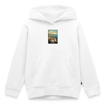 Découvrez la beauté d’Izmir en Turquie - Sweat Premium à capuche enfant bio - blanc - Devant - AI Model Kid Female (0cm)