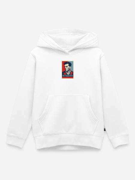Wittgenstein Pop-Porträt - Kinder Premium Organic Hoodie - Weiß