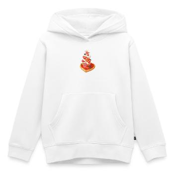 Pizza in heart shape with salami illustration - Kids Premium Organic Hoodie - white - Front - AI Model Kid Female (0cm)