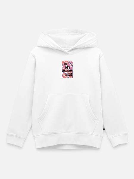 Bloom Nebula Florale Textkunst - Kinder Premium Organic Hoodie - Weiß