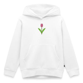 Tulip Bloom Rose - Sweat Premium à capuche enfant bio - blanc - Devant - AI Model Kid Female (0cm)