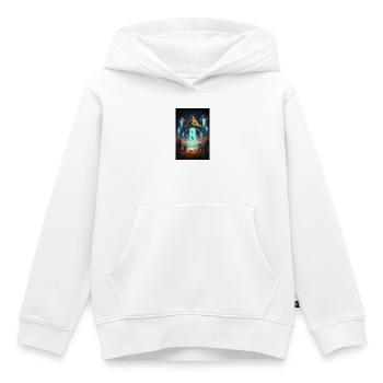 Alien UFO Pyramid Rocket - Kinder Premium Organic Hoodie - Weiß - Vorne - AI Model Kid Female (0cm)