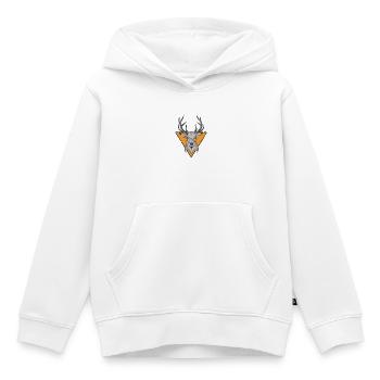 Hirschkopf im orange Dreieck - Kinder Premium Organic Hoodie - Weiß - Vorne - AI Model Kid Female (0cm)