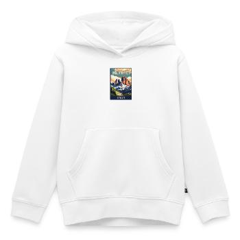 Erleben Sie majestätische Dolomiten in Italien - Kinder Premium Organic Hoodie - Weiß - Vorne - AI Model Kid Female (0cm)