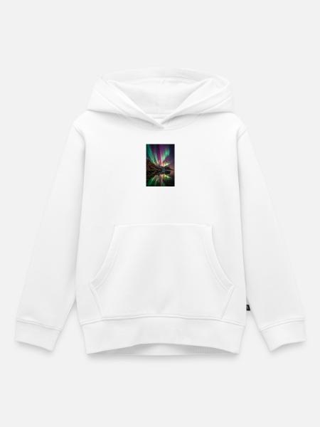 Aurora Peaks Reflexionen - Kinder Premium Organic Hoodie - Weiß