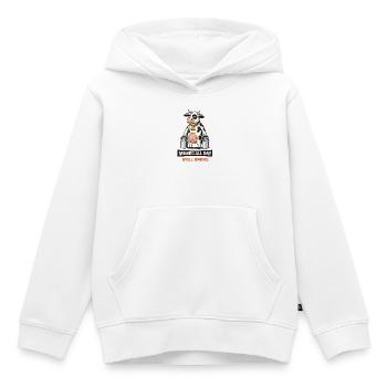 Den ganzen Tag gemelkt, immer noch gebrochen. - Kinder Premium Organic Hoodie - Weiß - Vorne - AI Model Kid Female (0cm)