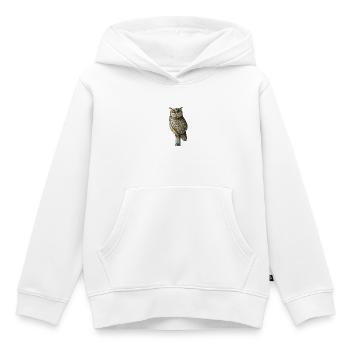 Uhu mit orangefarbenen Augen - Kinder Premium Organic Hoodie - Weiß - Vorne - AI Model Kid Female (0cm)