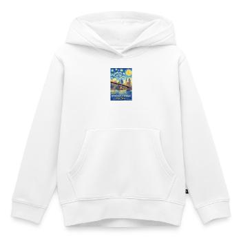 Brooklyn Bridge NY Style Star - Sweat Premium à capuche enfant bio - blanc - Devant - AI Model Kid Female (0cm)