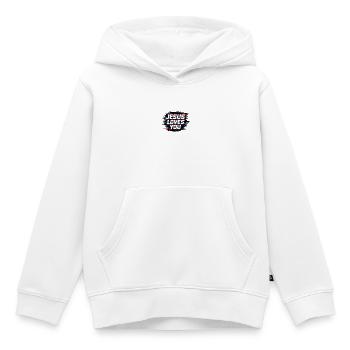 Jesus liebt dich Glitch - Kinder Premium Organic Hoodie - Weiß - Vorne - AI Model Kid Female (0cm)