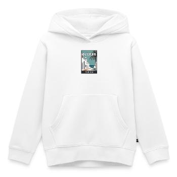 Explorez la Djerba méditerranéenne en Tunisie - Sweat Premium à capuche enfant bio - blanc - Devant - AI Model Kid Female (0cm)