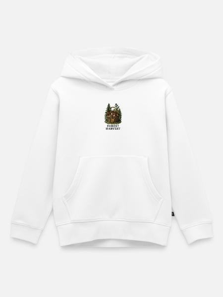 Waldpilzkorb Ernte im Wald - Kinder Premium Organic Hoodie - Weiß