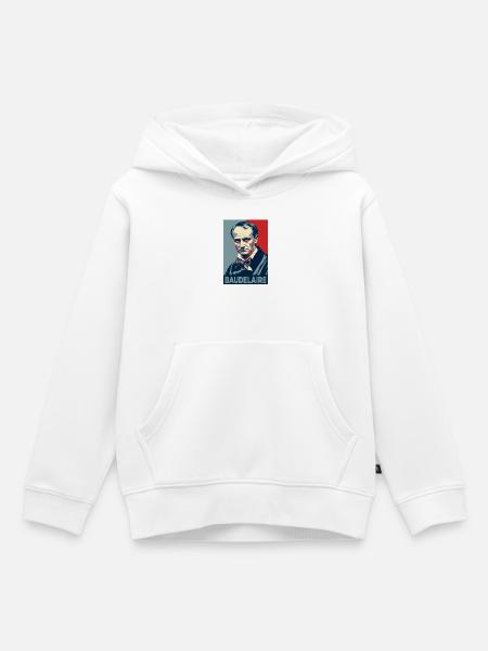 Baudelaire Pop-Art-Porträt - Kinder Premium Organic Hoodie - Weiß