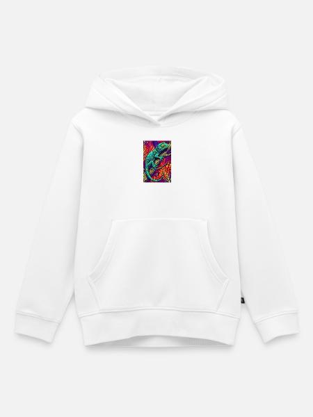 Gecko - Kinder Premium Organic Hoodie - Weiß