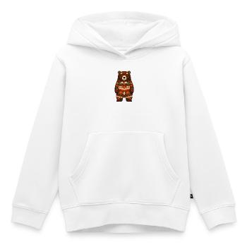 Bear in Folk Style - Kids Premium Organic Hoodie - white - Front - AI Model Kid Female (0cm)