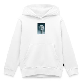 Arctic Wolf in Snowfall - Kids Premium Organic Hoodie - white - Front - AI Model Kid Female (0cm)