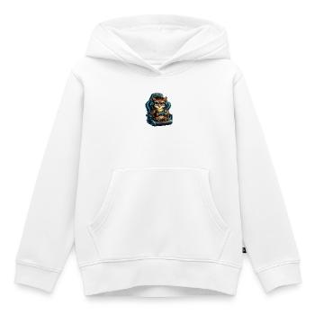 Gamer Eulenheld im Headset - Kinder Premium Organic Hoodie - Weiß - Vorne - AI Model Kid Female (0cm)